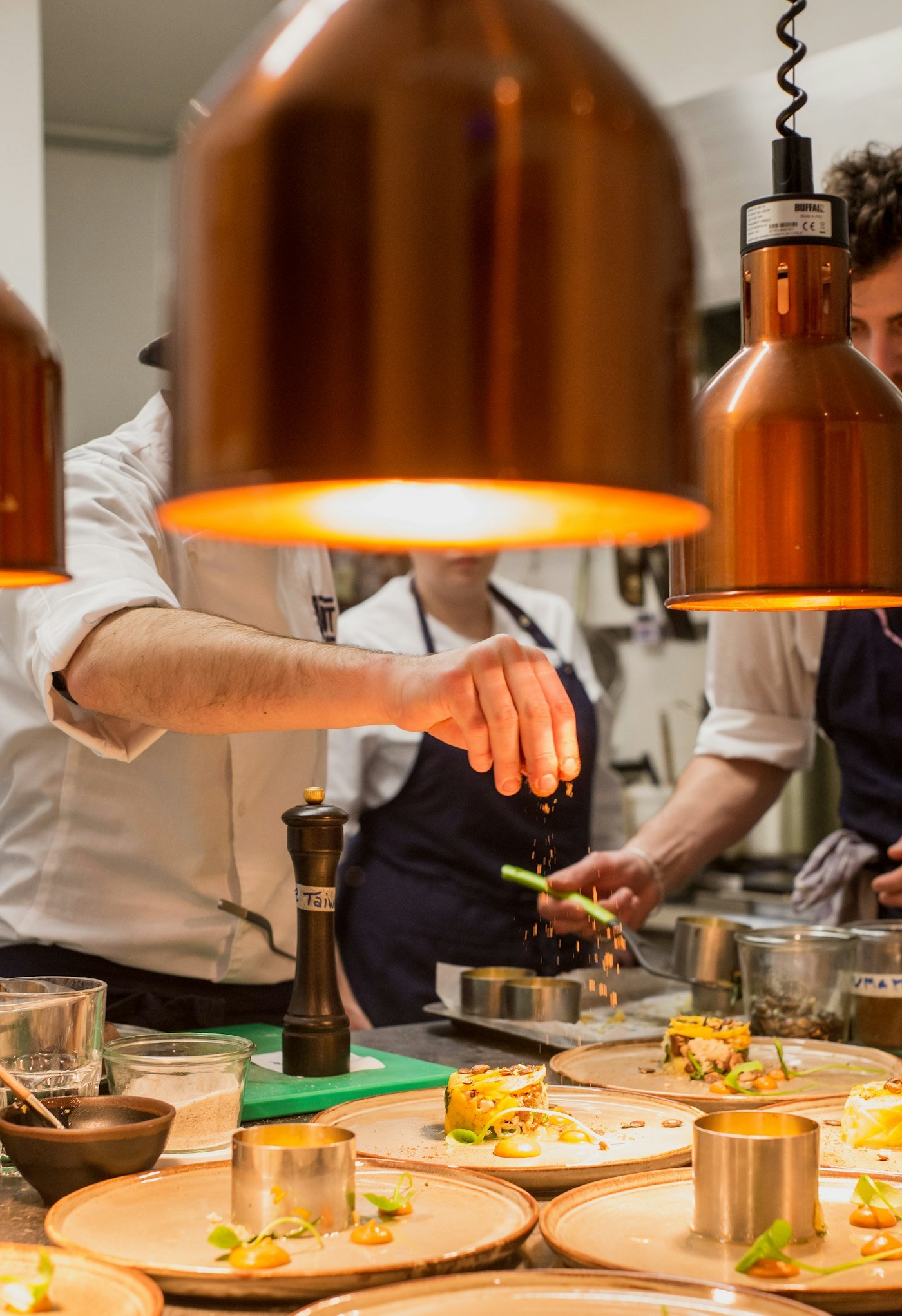 The open kitchen during evening service